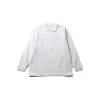 Heavy Cotton Border Long Sleeve Polo Shirt