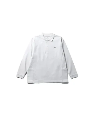 Heavy Cotton Border Long Sleeve Polo Shirt