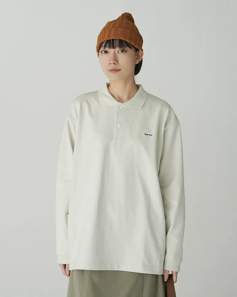 Heavy Cotton Border Long Sleeve Polo Shirt