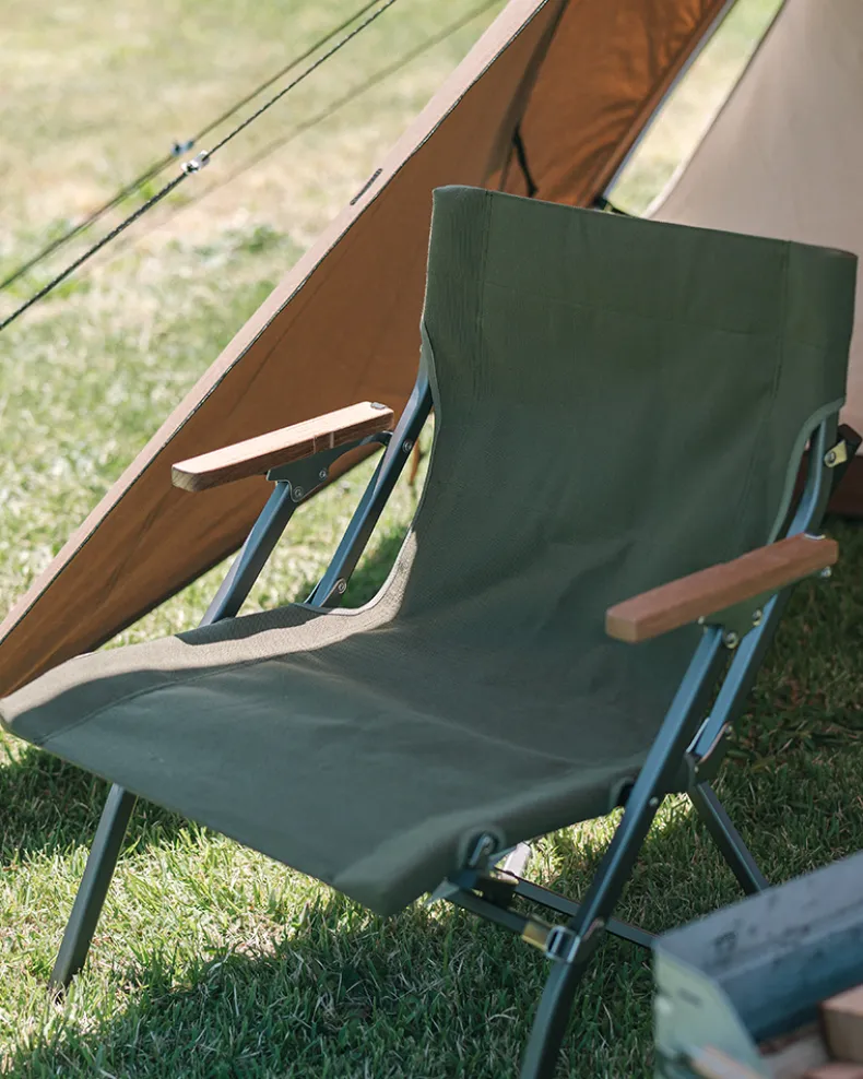 Luxury Low Beach Chair in Dark Green