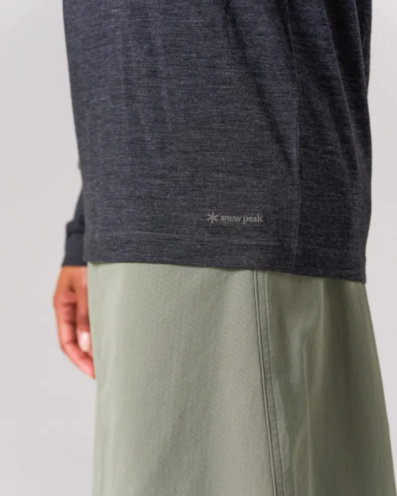 Merino Wool Turtleneck Long Sleeve T-Shirt