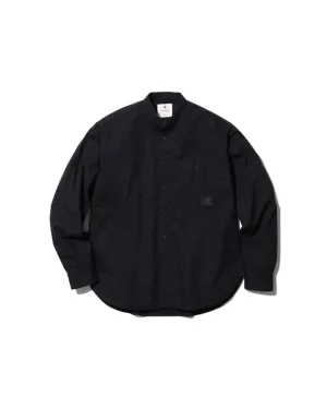 Organic Cotton Poplin Stand-Collar Shirt