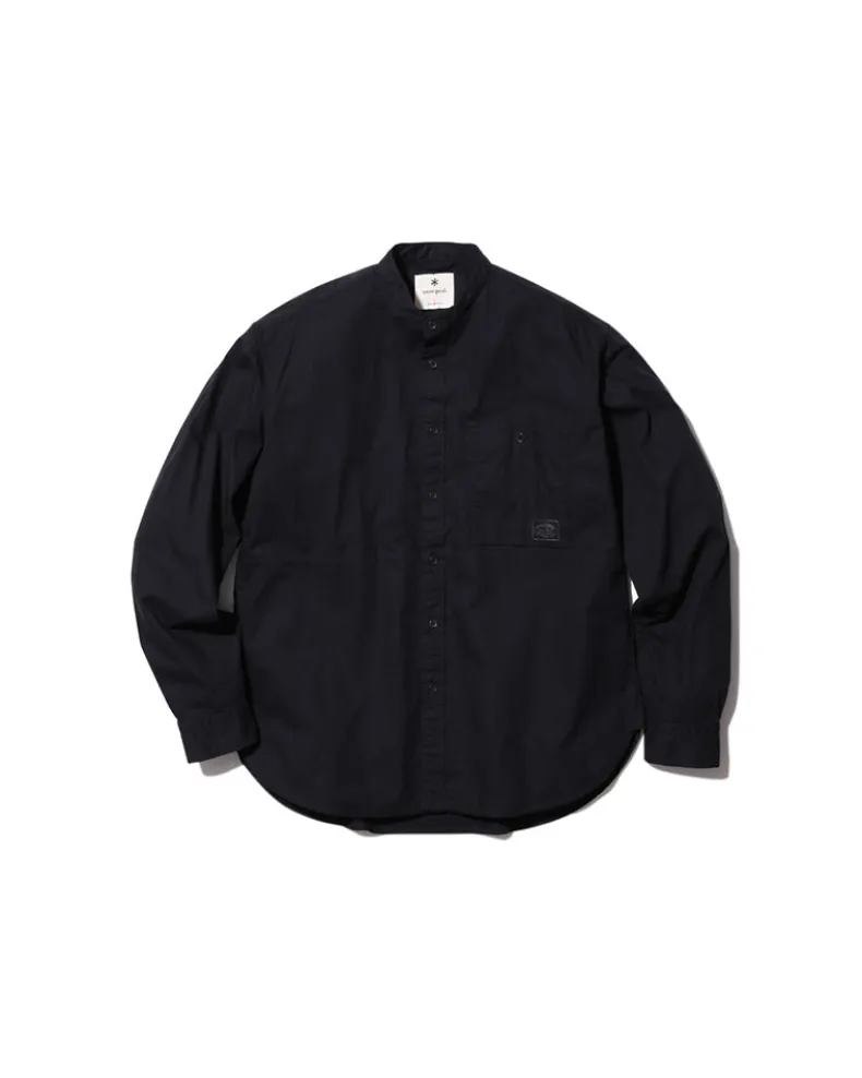 Organic Cotton Poplin Stand-Collar Shirt