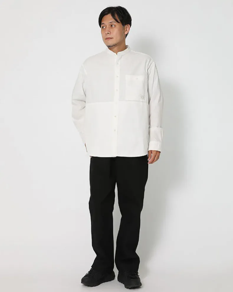 Organic Cotton Poplin Stand-Collar Shirt