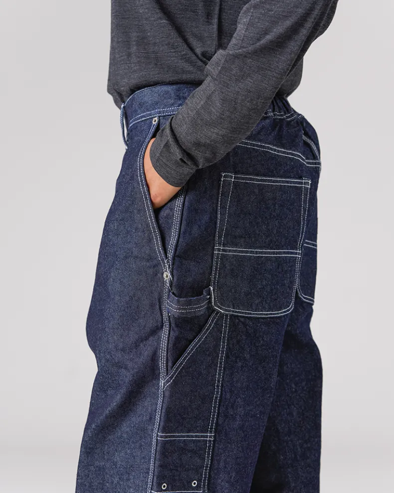 Recycled Cotton Denim Wide Pants
