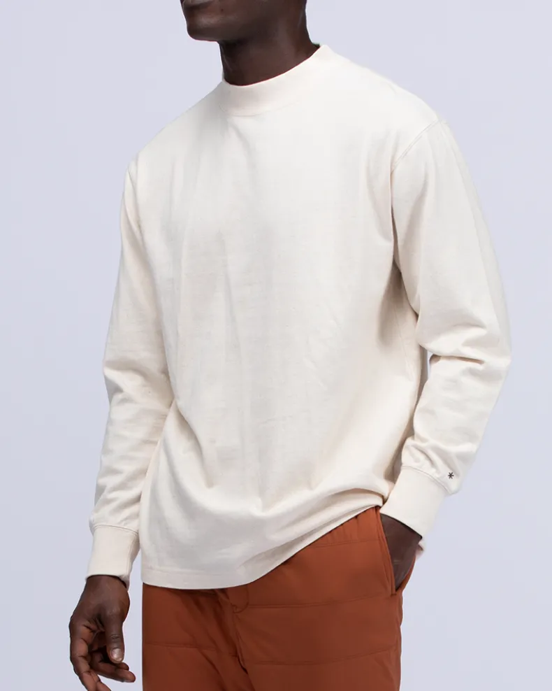 Recycled Cotton Mockneck Long Sleeve T-Shirt
